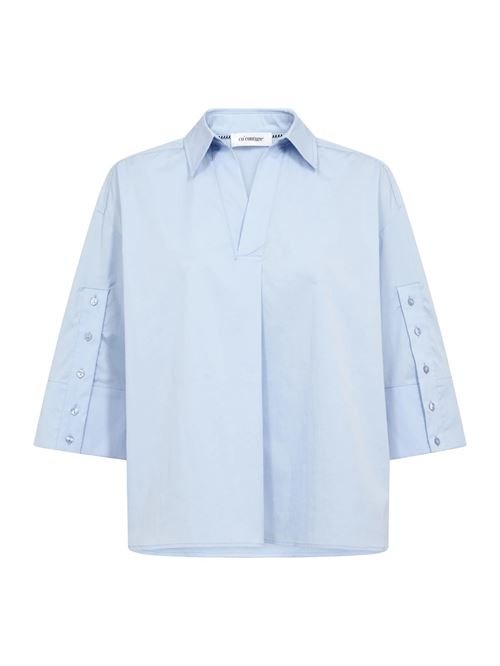 CO`COUTURE SKJORTE, POPPYCC V-BLOUSE, PALE BLUE